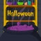 Witch room with potion and cauldron vector illustration for halloween banner also can use for media social feed