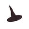 Witch's cap. Halloween decor. Black old-fashioned women's hat with a pointed top. Isolated watercolor