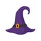 Witch's hat. Magic hat. The costume adorns the little wizard's head at a Halloween party