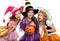 Witch, Three People, Halloween, Bag, Carnival, Girls, School Car