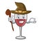 Witch wine mascot cartoon style