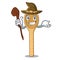Witch wooden spoon mascot cartoon