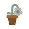 Withered flower in pot. flower sear isolated. Vector illustration