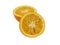 Withered oranges on white background