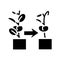 Withered plant black glyph icon