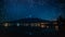 Witness the captivating beauty of a stunning star trail painting the sky above a majestic mountain, Starry night sky over Mt Fuji