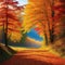 Witness masterpiece unfold as vibrant autumn leaves paint the landscape in a breathtaking symphony of colors