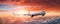 Witness The Stunning Sight Of A Commercial Airplane In Sunset Skies