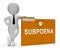 Witness Subpoena Folder Represents Legal Duces Tecum Writ Of Summons 3d Illustration