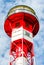 Wittenbergen lighthouse on the Rissener Ufer near Hamburg. Historic lighthouse on the Elbe