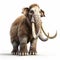 Witty 3d Cartoon Of A Woolly Mammoth With Tusks On White Background