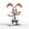 Witty And Clever Rabbit In Business Attire: A Charming Cartoon