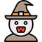 Wizard avatar, Halloween costume vector icon