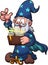 Wizard Casting A Spell. Clip art illustration with simple gradients.