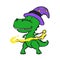 Wizard dinosaur funny cartoon