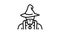 wizard fairy tale personage line icon animation
