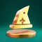 Wizard Hat icon. Fortuna Gold Wizard Hat symbol on golden podium.