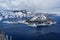 Wizard Island in caldera lake in Crater Lake National Park Oregon USA