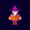 Wizard reading a magic book character Icon, Logo, and illustration