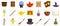 Wizard tools icons set, flat style