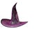 Wizard Witch hat decorated with glowing spiderwebs and pointed tip. isolated