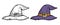 Wizard or witch hat. Doodle style hat. Vector clipart.