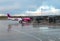 Wizz Air Aircraft preparation for departure in the Riga International Airport.