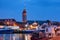 Wladyslawowo City Skyline and Port at Night