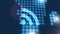 Wlan lan network wireless icon animation blue digital world map technology background