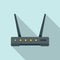 Wlan modem icon flat vector. Wifi internet