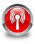 Wlan network icon glossy red round button