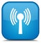 Wlan network icon special cyan blue square button