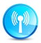 Wlan network icon splash natural blue round button