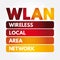 WLAN - Wireless Local Area Network acronym, technology concept background