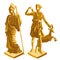 Wo Greek Golden statues of warrior and shepherd