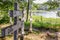 Wojnowo / Poland - Old russian Philippians cemetery in polish Masuria. Summer, sunny day. lake.