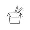 Wok box icon element of fast food icon for mobile concept and web apps. Thin line wok box icon can be used for web and