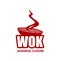 Wok pan icon, Chinese and Japanese cuisine noodles
