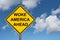 Woke America Ahead Warning Sign - Blue Sky Background