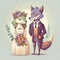 Wolf bride and groom. Lovely wedding couple. Just Married