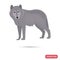 Wolf color flat icon for web and mobile design