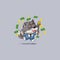 Wolf cub pup sticker emoticon jump for joy money