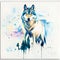 Wolf Double Exposure watercolors art