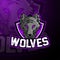 Wolf esport mascot logo design