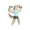 Wolf exercising with dumbbells wearing sports uniform, sportive animal character, fitness and healthy lifestyle vector