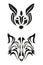 Wolf face tribal style beautiful black