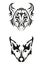 Wolf face tribal style beautyful black