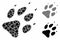 Wolf footprint Composition Icon of Joggly Pieces