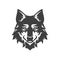 Wolf furry muzzle canine carnivorous forest predator camping hunting vintage icon design vector