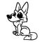 Wolf Gray cute cartoon illustration animal character coloring page